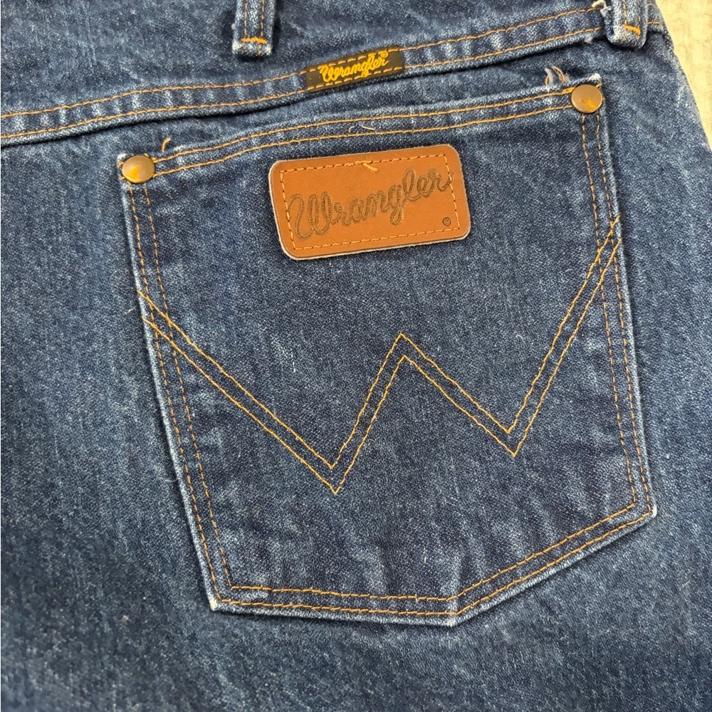 Wrangler 47MWZ Men’s Regular Fit Dark Wash Jeans 38x28 Heavyweight Cotton - Picture 8 of 8